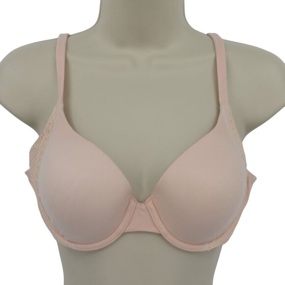 Victorias Secret 34C Body By Victoria Lined Perfect Coverage Bra Pink Peach - Picture 1 of 16